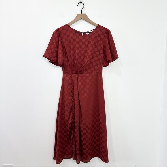 Astr The Label Ebony Dress Midi Flutter Sleeve size XS Polka Dot - Picture 2 of 8